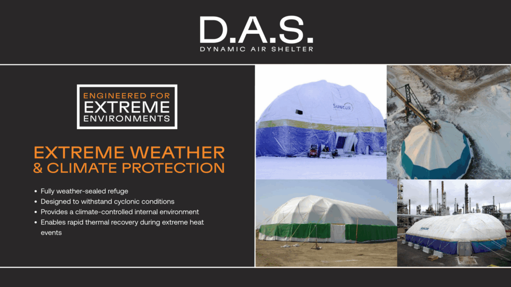 Information about the Dynamic Air Shelter (D.A.S) and its Extreme Weather Climate Protection